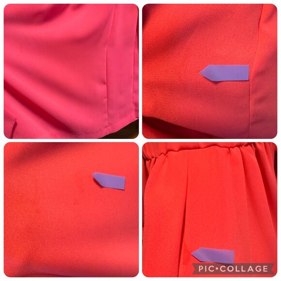 Vintage 80s Willi Petites Pink Button-Up Belted Dress Size 12 Polyester Lined - Picture 8 of 16